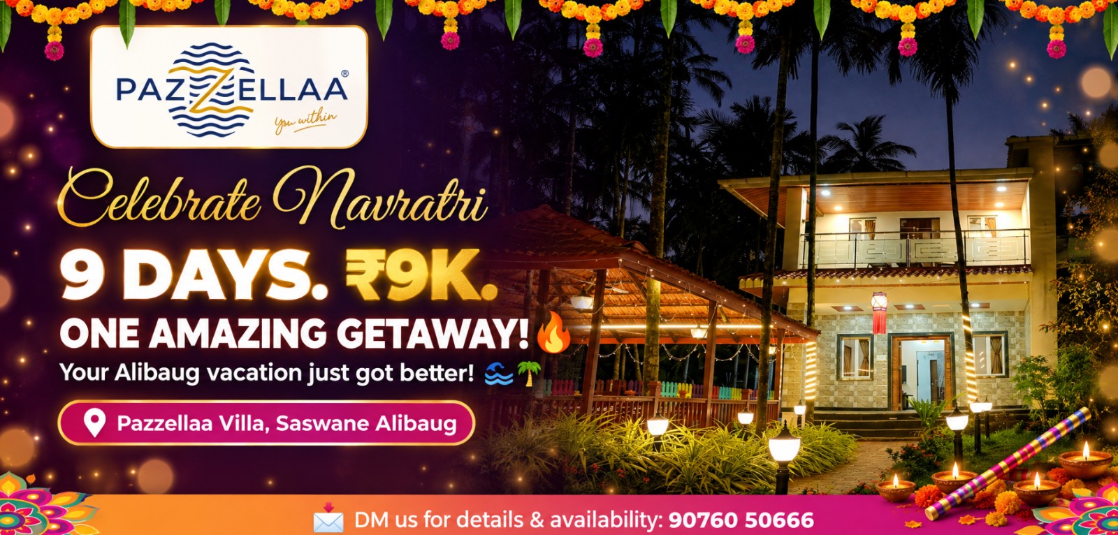 Celebrate Navratri at Pazzellaa Villa, Alibag